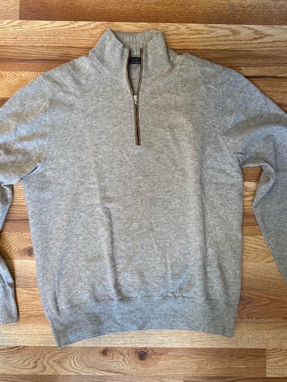 Cruciani Men's Light Gray Quarter-Zip Sweater